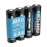 ANSMANN Nickel-Zink Akku AA 1,6V 1600 mAh Mignon NiZn/Ni-Zn Accu AA wiederaufladbare Batterien AA -...